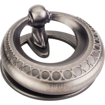 Jeffrey Alexander Symphony Collection 2'' Diameter Art Deco Bail Cabinet Ring Pull in Brushed Pewter