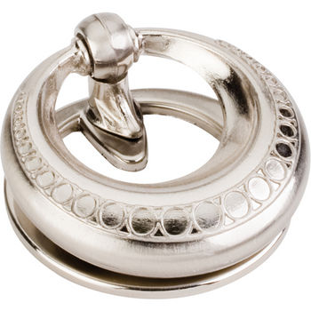 Jeffrey Alexander Symphony Collection 2'' Diameter Art Deco Bail Cabinet Ring Pull in Satin Nickel