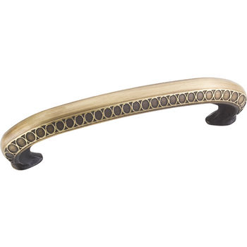 Jeffrey Alexander Symphony Collection 4-9/16'' W Art Deco Cabinet Pull in Antique Brushed Satin Brass