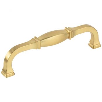 Jeffrey Alexander Audrey Collection 5-9/16" W Square Cabinet Cup Pull, Square to Center 128 mm (5"), Brushed Gold