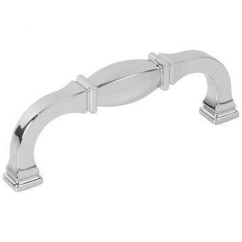 Jeffrey Alexander Audrey Collection 4-1/4" W Square Cabinet Cup Pull, Square to Center 96 mm (3-3/4"), Polished Chrome
