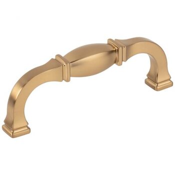 Jeffrey Alexander Audrey Collection 4-1/4" W Square Cabinet Cup Pull, Square to Center 96 mm (3-3/4"), Satin Bronze