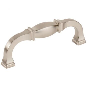 Jeffrey Alexander Audrey Collection 4-1/4" W Square Cabinet Cup Pull, Square to Center 96 mm (3-3/4"), Satin Nickel