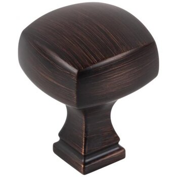 Jeffrey Alexander Audrey Collection 1-1/8" Square Cabinet Knob, Brushed Oil Rubbed Bronze