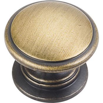 Jeffrey Alexander Durham Collection 1-1/4" Diameter Round Cabinet Knob in Antique Brushed Satin Brass