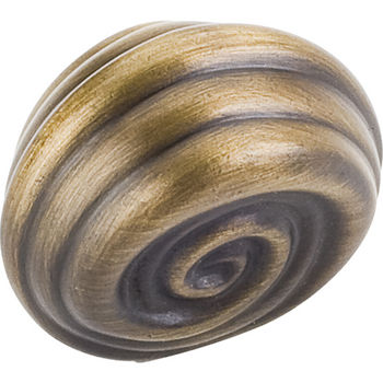 Jeffrey Alexander Lille Collection 1-1/4'' Diameter Palm Leaf Small Round Cabinet Knob in Antique Brushed Satin Brass