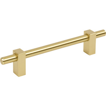 Jeffrey Alexander Larkin Collection Cabinet Bar Pull in Brushed Gold, 7-3/8'' W x 1-7/16'' D, Center to Center: 128mm (5-1/16'')