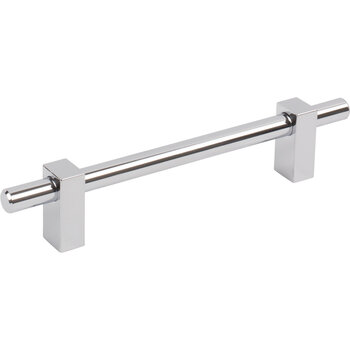 Jeffrey Alexander Larkin Collection Cabinet Bar Pull in Polished Chrome, 7-3/8'' W x 1-7/16'' D, Center to Center: 128mm (5-1/16'')