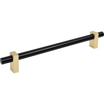 Jeffrey Alexander Larkin Collection Appliance Pull in Matte Black with Brushed Gold, 14-3/8'' W x 2-3/16'' D, Center to Center: 12'' (304.8mm)