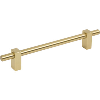 Jeffrey Alexander Larkin Collection Cabinet Bar Pull in Brushed Gold, 8-11/16'' W x 1-7/16'' D, Center to Center: 160mm (6-5/16'')