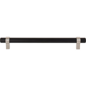 Jeffrey Alexander Key Grande Collection 9-1/8'' W Bar Cabinet Pull in Matte Black with Satin Nickel, 192mm (7-9/16'') Center-to-Center, Product View