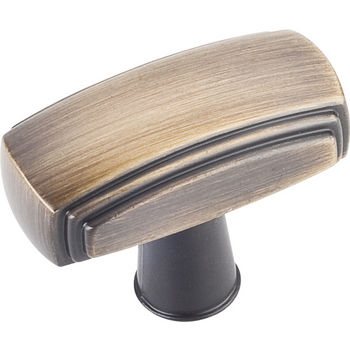 Jeffrey Alexander Delgado Collection 1-9/16'' W Rectangle Cabinet Knob in Antique Brushed Satin Brass
