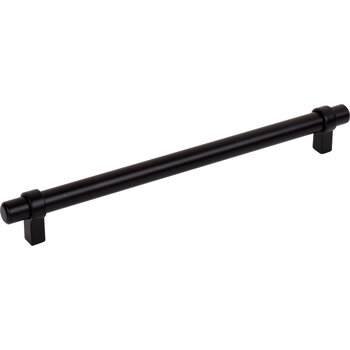 Jeffrey Alexander Key Grande Collection 10-3/8'' W Bar Cabinet Pull in Matte Black, 224mm (8-13/16'') Center-to-Center, Product Angle View