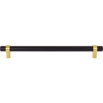Jeffrey Alexander Key Grande Collection 10-3/8'' W Bar Cabinet Pull in Matte Black with Brushed Gold, 224mm (8-13/16'') Center-to-Center, Product View