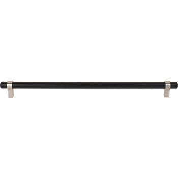 Jeffrey Alexander Key Grande Collection 14-1/8'' W Bar Cabinet Pull in Matte Black with Satin Nickel, 319mm (12-3/5'') Center-to-Center, Product View