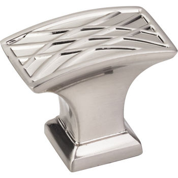 Jeffrey Alexander Aberdeen Collection 1-1/2'' W Square Lined Cabinet Knob in Satin Nickel