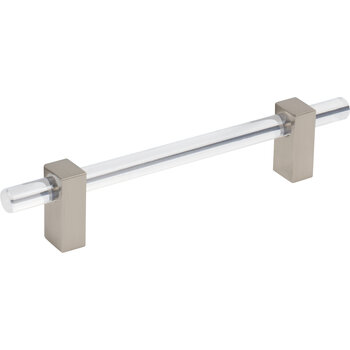 Jeffrey Alexander Spencer Collection Cabinet Bar Pull in Satin Nickel, 7-3/8'' W x 1-7/16'' D, Center to Center: 128mm (5-1/16'')