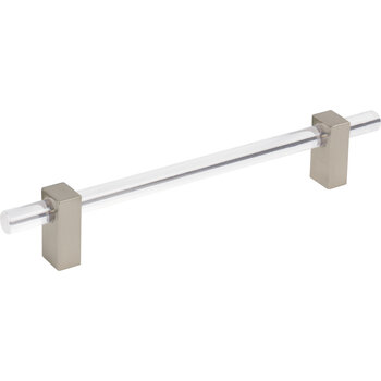 Jeffrey Alexander Spencer Collection Cabinet Bar Pull in Satin Nickel, 8-11/16'' W x 1-7/16'' D, Center to Center: 160mm (6-5/16'')