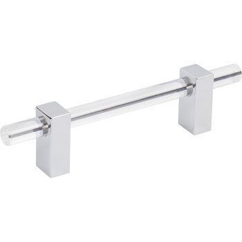 Jeffrey Alexander Spencer Collection Cabinet Bar Pull in Polished Chrome, 6-1/8'' W x 1-7/16'' D, Center to Center: 96mm (3-3/4'')