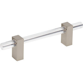 Jeffrey Alexander Spencer Collection Cabinet Bar Pull in Satin Nickel, 6-1/8'' W x 1-7/16'' D, Center to Center: 96mm (3-3/4'')