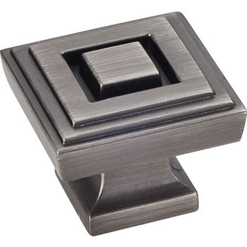 Jeffrey Alexander Delmar Collection 1-1/4'' W Large Square Cabinet Knob in Brushed Pewter