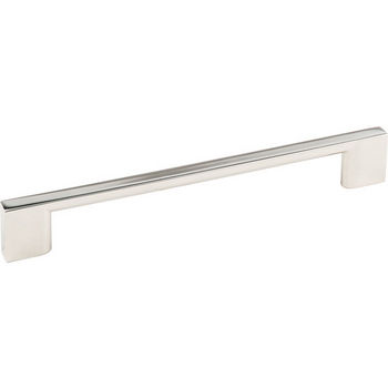Jeffrey Alexander Sutton Collection 7-1/2" W Cabinet Bar Pull in Polished Nickel, 7-1/2" W x 1-1/16" D, Center to Center 160mm (6-1/4")