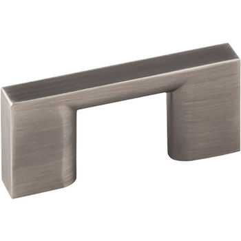 Jeffrey Alexander Sutton Collection 2-1/4" W Cabinet Bar Pull in Brushed Pewter, 2-1/4" W x 1" D, Center to Center 32mm (1-1/4")