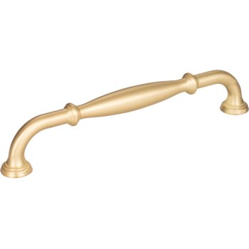 Jeffrey Alexander 7-1/16" Width Tiffany Cabinet Pull in Brushed Gold, Center to Center: 160mm (6-5/16")