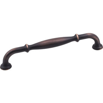 Jeffrey Alexander Tiffany Collection 7-1/16" W Decorative Cabinet Pull, 160mm (6-1/4") Center-to-Center in Brushed Oil Rubbed Bronze