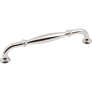 Jeffrey Alexander Tiffany Collection 7-1/16" W Decorative Cabinet Pull, 160mm (6-1/4") Center-to-Center in Polished Nickel