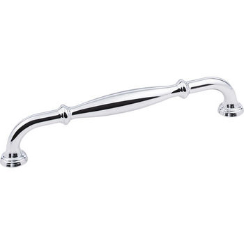 Jeffrey Alexander Tiffany Collection 7-1/16" W Decorative Cabinet Pull, 160mm (6-1/4") Center-to-Center in Polished Chrome