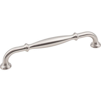 Jeffrey Alexander Tiffany Collection 7-1/16" W Decorative Cabinet Pull, 160mm (6-1/4") Center-to-Center in Satin Nickel