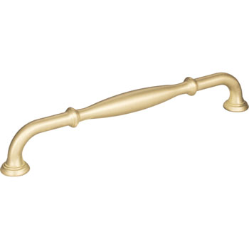 Jeffrey Alexander Tiffany Collection 8-3/8" W Decorative Cabinet Pull, 192mm (7-9/16") Center-to-Center in Brushed Gold