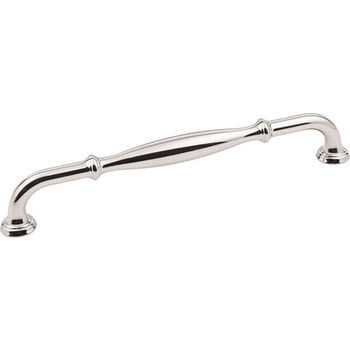 Jeffrey Alexander Tiffany Collection 8-3/8" W Decorative Cabinet Pull, 192mm (7-9/16") Center-to-Center in Polished Nickel