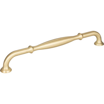 Jeffrey Alexander Tiffany Collection 9-7/8" W Decorative Cabinet Pull, 224mm (8-13/16") Center-to-Center in Brushed Gold