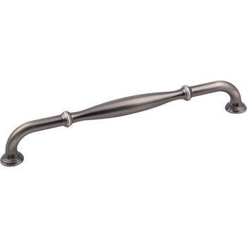 Jeffrey Alexander Tiffany Collection 9-7/8" W Decorative Cabinet Pull, 224mm (8-13/16") Center-to-Center in Brushed Pewter