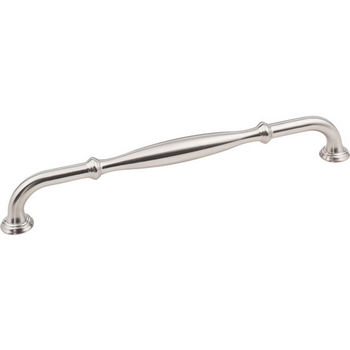 Jeffrey Alexander Tiffany Collection 9-7/8" W Decorative Cabinet Pull, 224mm (8-13/16") Center-to-Center in Satin Nickel