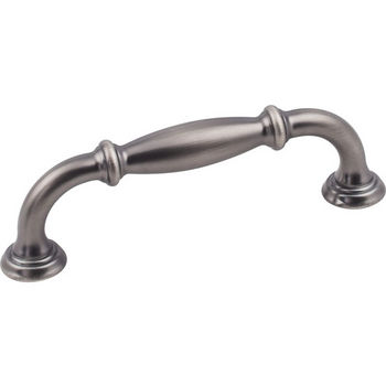 Jeffrey Alexander Tiffany Collection 4-1/2" W Decorative Cabinet Pull, 96mm (3-3/4") Center-to-Center in Brushed Pewter