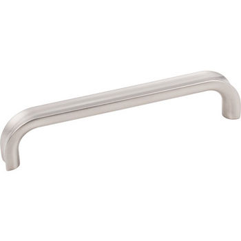 Jeffrey Alexander Rae Collection 5-1/2" W Decorative Cabinet Pull, 128mm (5") Center-to-Center in Satin Nickel