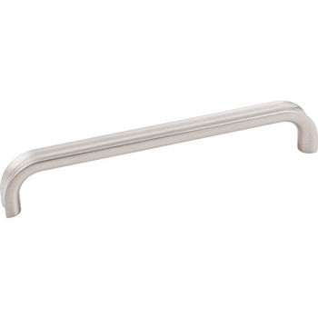 Jeffrey Alexander Rae Collection 6-3/4" W Decorative Cabinet Pull, 160mm (6-1/4") Center-to-Center in Satin Nickel