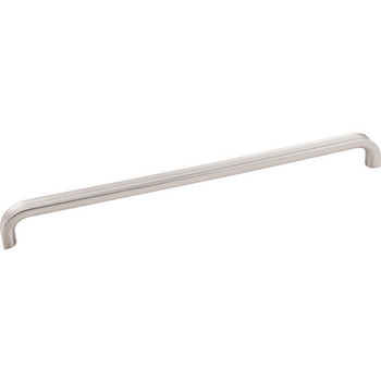 Jeffrey Alexander Rae Collection 12-9/16" W Decorative Cabinet Pull, 305mm (12") Center-to-Center in Satin Nickel