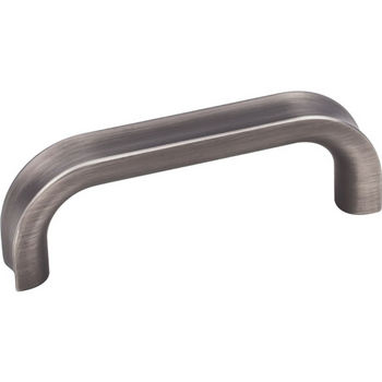 Jeffrey Alexander Rae Collection 3-7/16" W Decorative Cabinet Pull, 3" Center-to-Center in Brushed Pewter