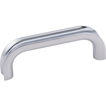 Jeffrey Alexander Rae Collection 3-7/16" W Decorative Cabinet Pull, 3" Center-to-Center in Polished Chrome