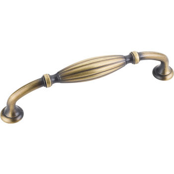 Jeffrey Alexander Glenmore Collection 5-3/4'' W Ribbed Cabinet Pull in Antique Brushed Satin Brass