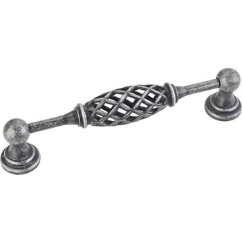 Jeffrey Alexander Tuscany Collection 5-15/16'' W Birdcage Cabinet Pull in Distressed Antique Silver