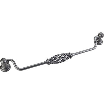Jeffrey Alexander Tuscany Collection 9-3/4'' W Birdcage Cabinet Bail Pull with Backplates in Gun Metal