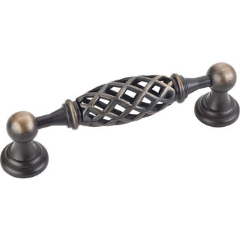 Jeffrey Alexander Tuscany Collection 4-11/16'' W Birdcage Cabinet Pull in Antique Brushed Satin Brass