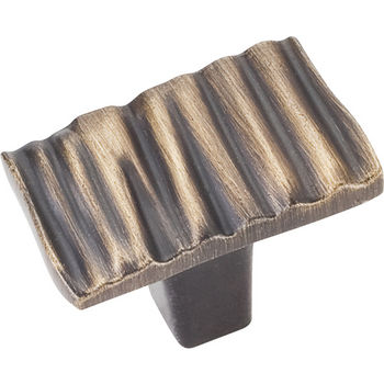 Jeffrey Alexander Valencia Collection 1-3/16'' W Ruched Rectangle Cabinet Knob in Antique Brushed Satin Brass