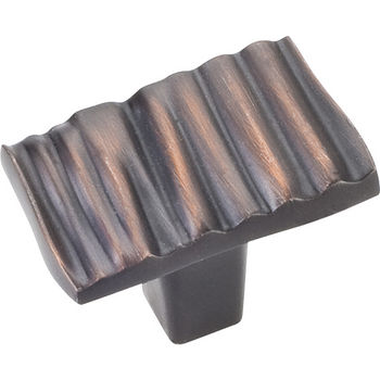 Jeffrey Alexander Valencia Collection 1-3/16'' W Ruched Rectangle Cabinet Knob in Brushed Oil Rubbed Bronze