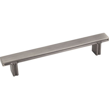 Jeffrey Alexander Anwick Collection 6-3/8" W Rectangle Cabinet Pull in Brushed Pewter, 6-3/8" W x 1-1/16" D, Center to Center 128mm (5")
